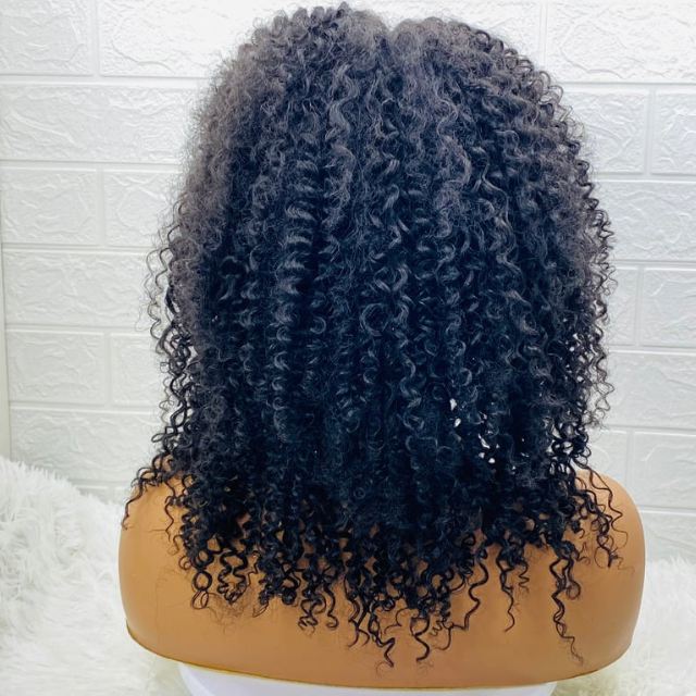 Tiwaoma Women  Afro Kinky Hair Wig, Ombré Lace Front T Part Human Hair Blend Wig