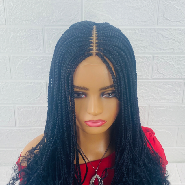 Goddess Box braid Wig Black Synthetic Curly Weave Wigs for Black Women