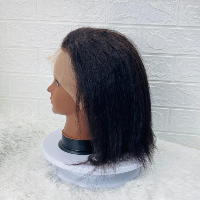 Kids Wig Afro Kinky Straight Human Hair Wig For Girls And Teens,Lace Frontal Wig
