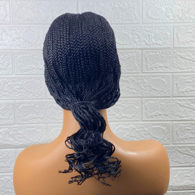 Glue-less full lace cornrow wig short weaving wig chemotherapy wig black women hair replacement wig