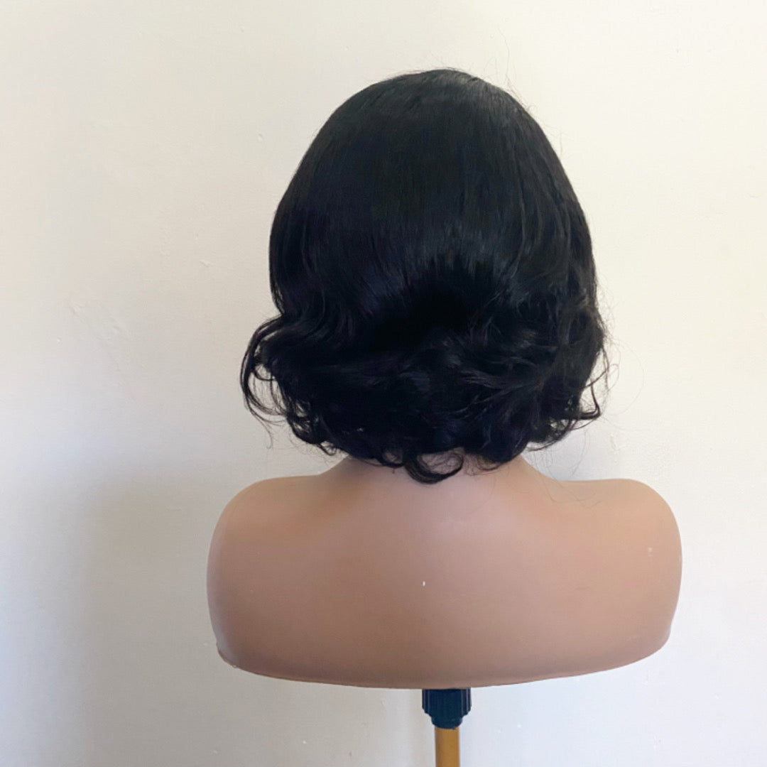 Non Slip Silicone Human Hair wig medical wig 250% Density kinky Lace closure wigs