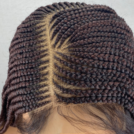 Gorgeous 2 step Ghana braided wig, cornrow braid wig, Lace closure wig