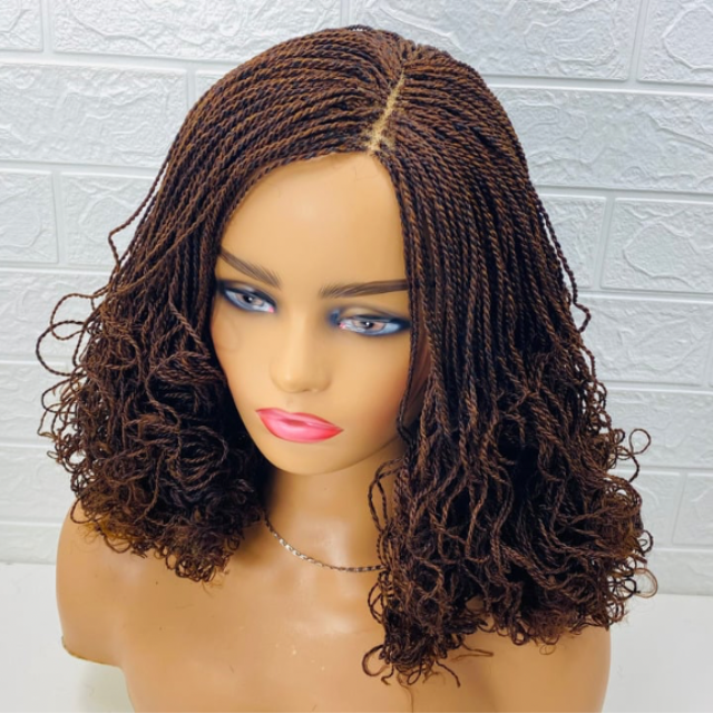Senegalese Twist Wig, Micro Twist Brown Braided Wig Synthetic Wig Women