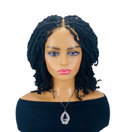 Afro Kinky twist wig  Women Senegalese twist  Synthetic braided wig.