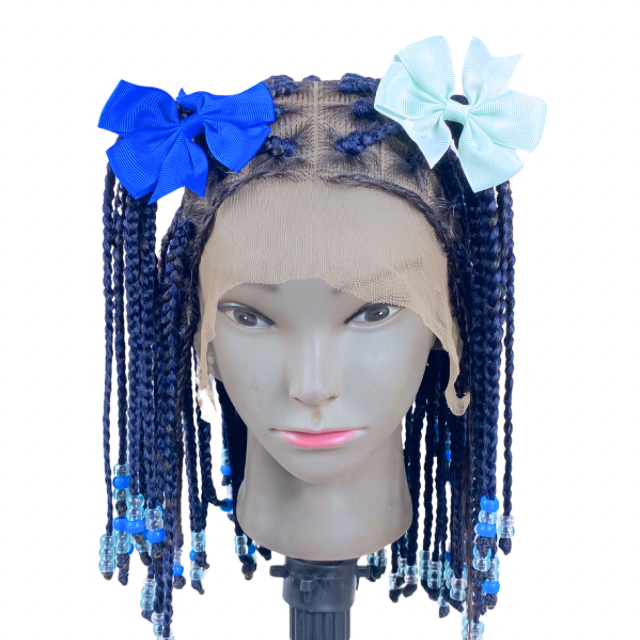 Kids full Lace box braid wig. Alopecia comfort wigs for girls ages 5 to 12years years ,Children’s wig