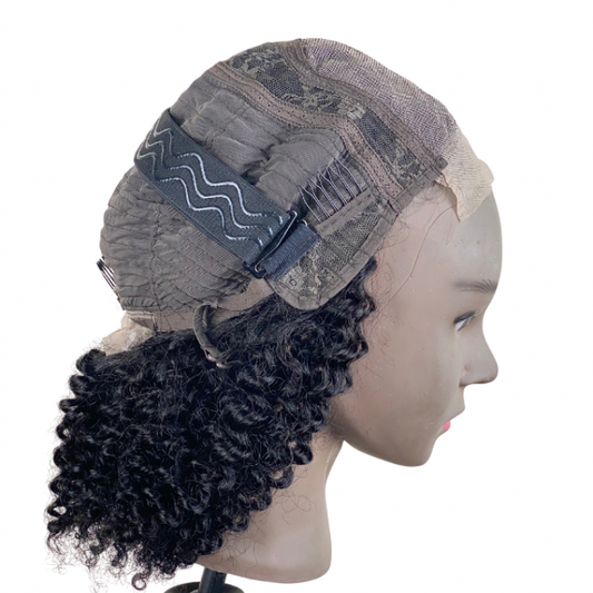 Children Afro Kinky Curly Human Hair Wig Silicone Lace Closure wigs for Girls And Teens Wig Medical wig