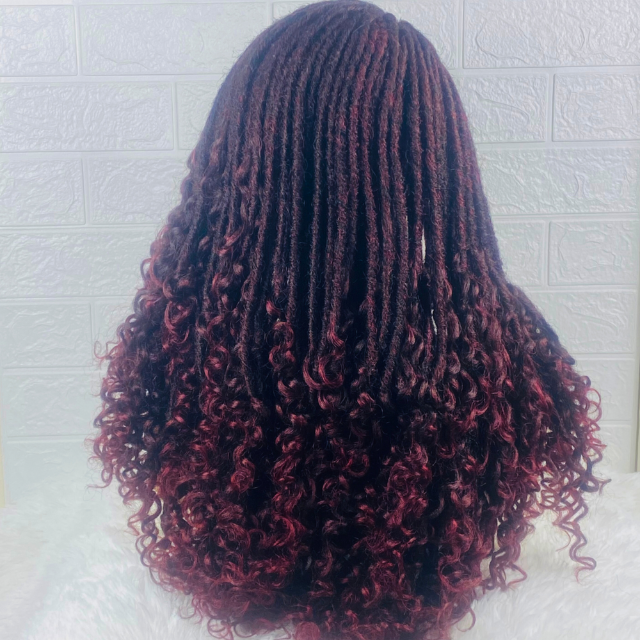 Goddess Faux Locs Wig 25Inch Curly Braids Ombre Crochet Braids Wig Dreadlock