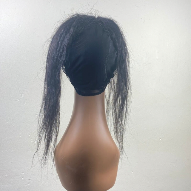 5x5 kinky Straight Lace Closure Transparent Mesh Cap with Non slip silicone for making wigs and Hair Weaving Medical wig for kids and Women