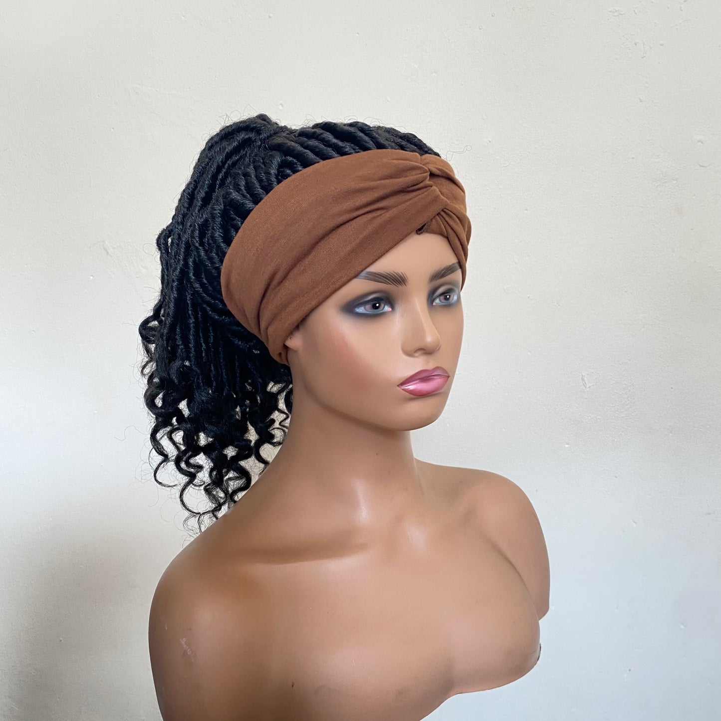 Straight Faux Locs Headband Wig | Dread Locs Wig | Handmade Protective Style | Breathable Mesh Cap | Adjustable W