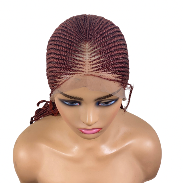 Women Glue-less full lace cornrow wig short weaving wig chemotherapy wig black women hair replacement wigs