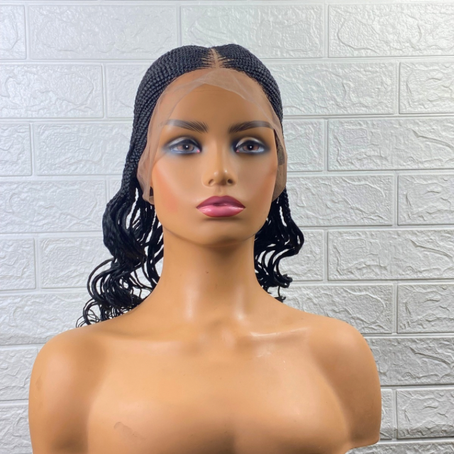 Glue-less full lace cornrow wig short weaving wig chemotherapy wig black women hair replacement wig