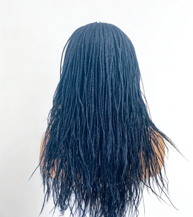 Micro braids wig box braided Bob wig black