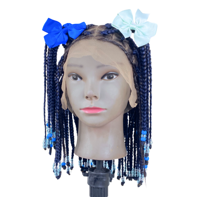 Kids full Lace box braid wig. Alopecia comfort wigs for girls ages 5 to 12years years ,Children’s wig