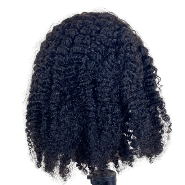Children Afro Kinky Curly Human Hair Wig Silicone Lace Closure wigs for Girls And Teens Wig Medical wig