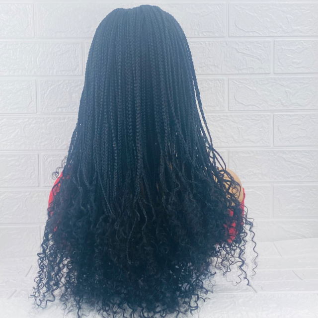 Goddess Box braid Wig Black Synthetic Curly Weave Wigs for Black Women