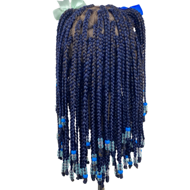 Kids full Lace box braid wig. Alopecia comfort wigs for girls ages 5 to 12years years ,Children’s wig