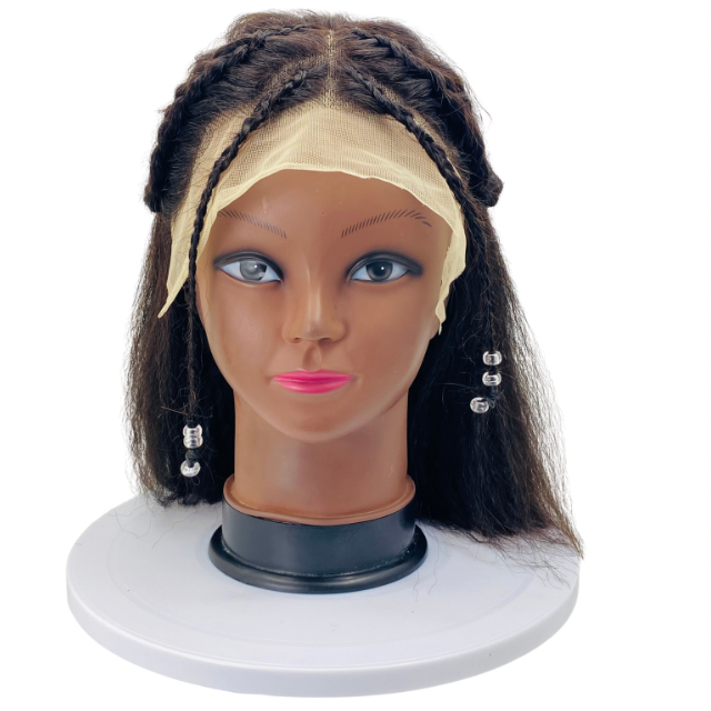 Kids lace front human hair kinky straight wig, yaki 13x4 short Bob wig for children and girls cosplay costume wig