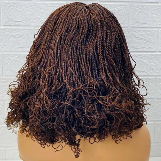 Senegalese Twist Wig, Micro Twist Brown Braided Wig Synthetic Wig Women