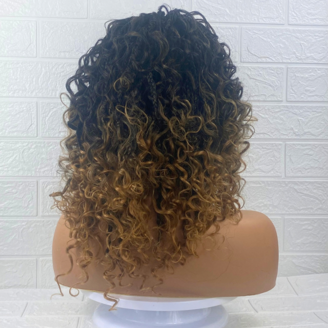 Goddess Box braid Wig Ombré Braiding Synthetic Wigs for Black Women Crochet Braided wig for Ladies