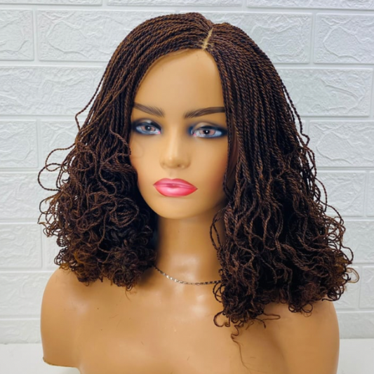 Senegalese Twist Wig, Micro Twist Brown Braided Wig Synthetic Wig Women