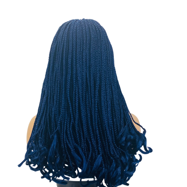 Cornrow Mid Part Lace closure braided wig Women synthetic wig
