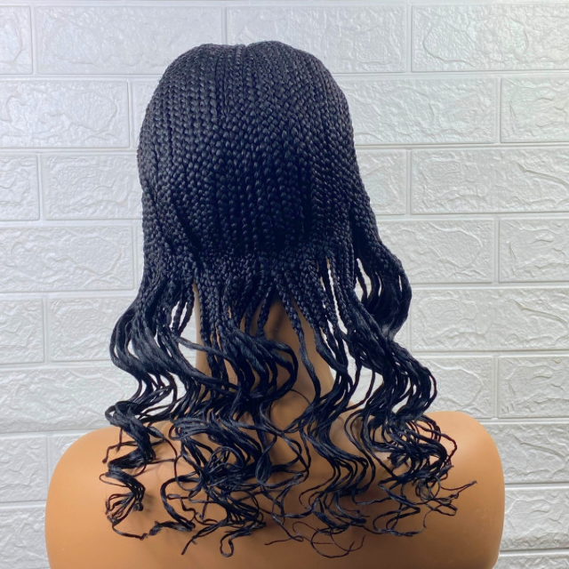 Glue-less full lace cornrow wig short weaving wig chemotherapy wig black women hair replacement wig