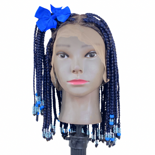 Kids full Lace box braid wig. Alopecia comfort wigs for girls ages 5  to 12years years ,Children’s wig