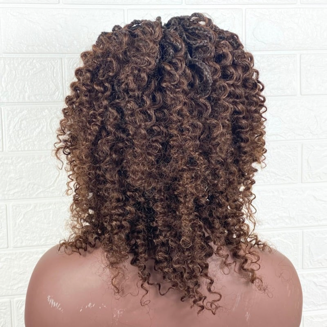 Afro Boho Box braid Wig Goddess braids Afro curly human hair blend Short wig for Girls and Women