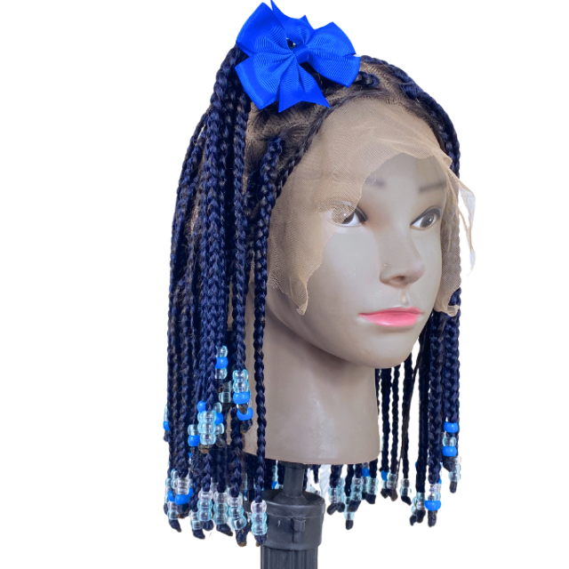 Kids full Lace box braid wig. Alopecia comfort wigs for girls ages 5 to 12years years ,Children’s wig