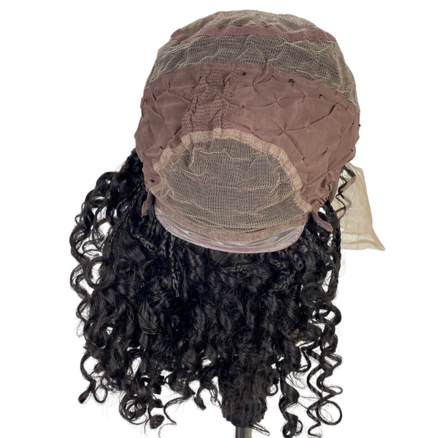 Mono Top Human hair mix wig Medical wigs for children Goddess braids Non slip wig for kids Alopecia wig for black girls Silicone wig