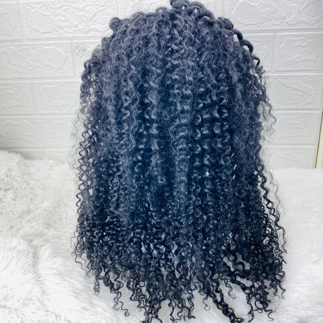 Children Lace Front Kinky Curly Braided Wig Human Hair Blend wig for kids Alopecia wig for girls Transparent 13x4 lace frontal cosplay costume wig