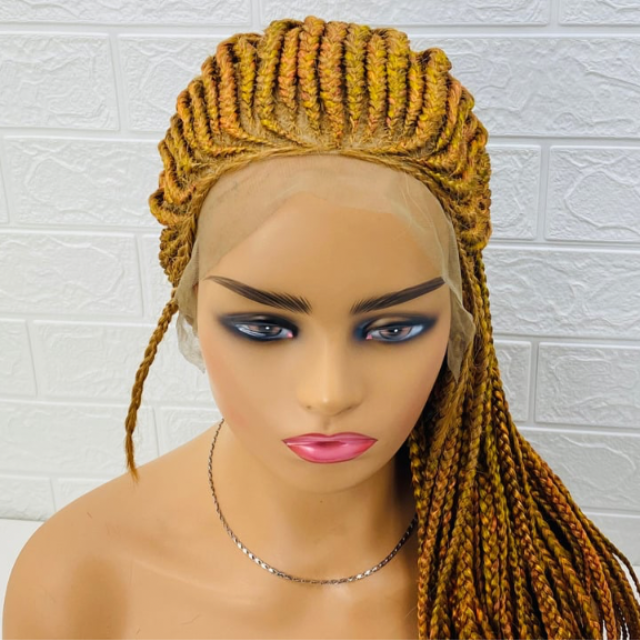 Tiwaoma 13x4 Lace Front Cornrow braided wig Long synthetic wigs