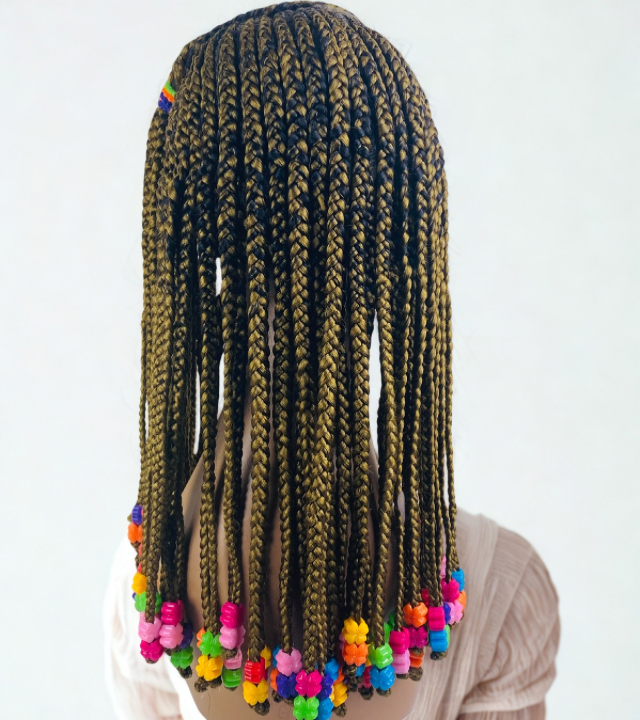 Kids 3 step Ghana braid lace frontal wig, Hair loss replacement children