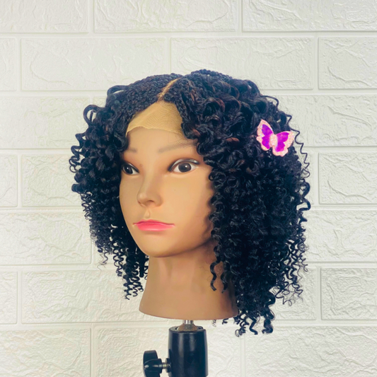 Children curly box braid wig kids  Box Braided Wig For Girls Synthetic Wigs For Kids Cheap Wig Cosplay Wig age 4 to 12years
