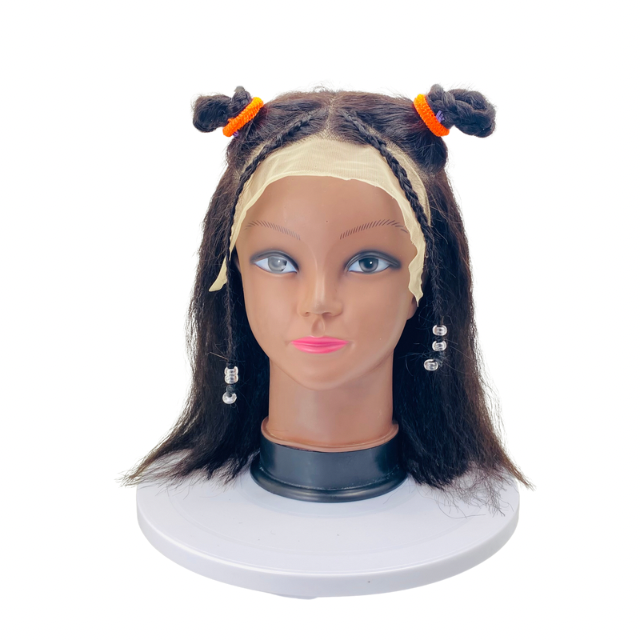Kids lace front human hair kinky straight wig, yaki 13x4 short Bob wig for children and girls cosplay costume wig
