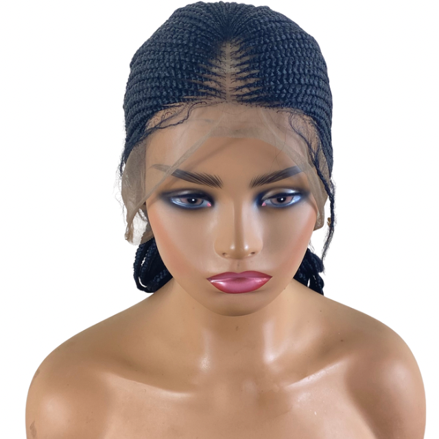 Women Glue-less full lace cornrow wig short weaving wig chemotherapy wig black women hair replacement wigs