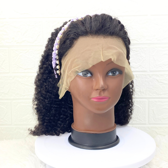 Kids Wig Afro Kinky Curly Human Hair Wig For Girls And Teens,Lace Frontal Wig