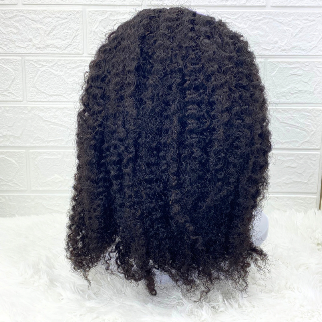 Kids Wig Afro Kinky Curly Human Hair Wig For Girls And Teens,Lace Frontal Wig