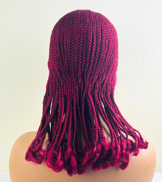 Glue-less full lace cornrow wig short weaving wig