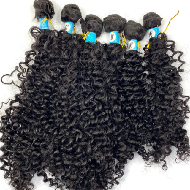 6 pcs mesh soft touch curly synthetic hair  bundles of 16 18 and 20 inches