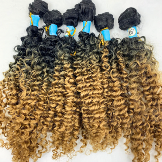 6 pcs mesh soft touch curly synthetic hair  bundles of 16 18 and 20 inches
