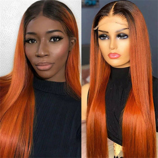 Straight HD Lace Frontal Wigs Pre Plucked Brazilian Transparent Front Human Hair