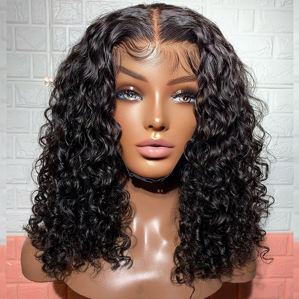 Loose Water Deep Wave Lace Frontal Human Hair Wigs Women