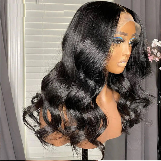 Body Wave Lace Front Human Hair Wig Black Women Pre Plucked Brazilian Middle New