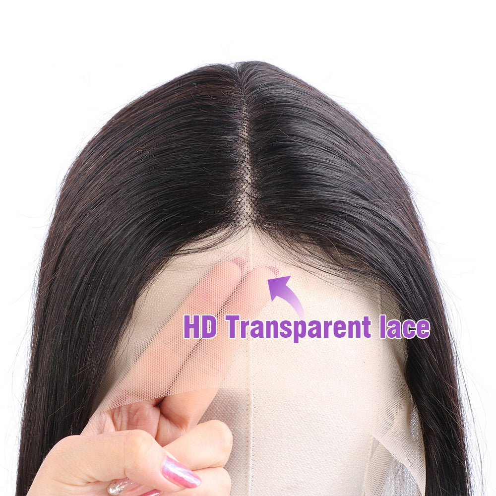 Transparent Lace Closure Straight Human Hair Preplucked Natural Brazilian New