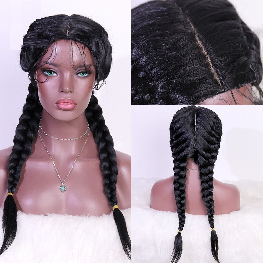 Blonde Long Double Braided Synthetic Wig Heat Resistant Wigs