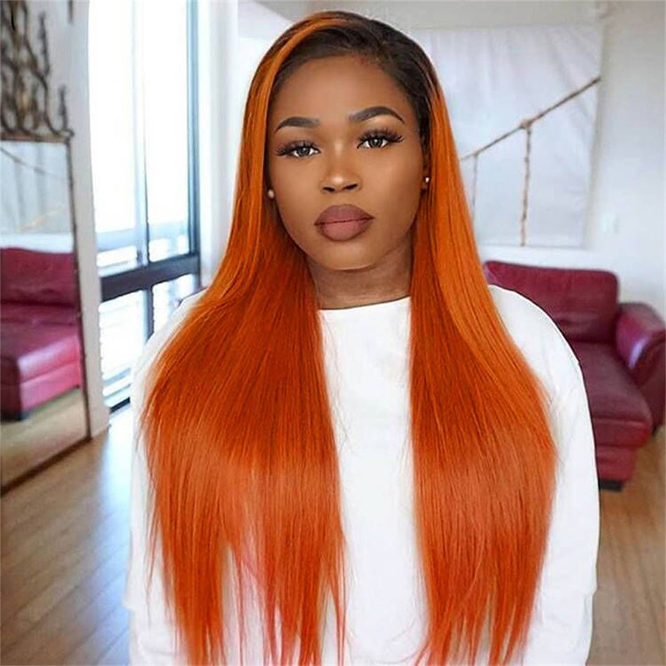 Straight HD Lace Frontal Wigs Pre Plucked Brazilian Transparent Front Human Hair