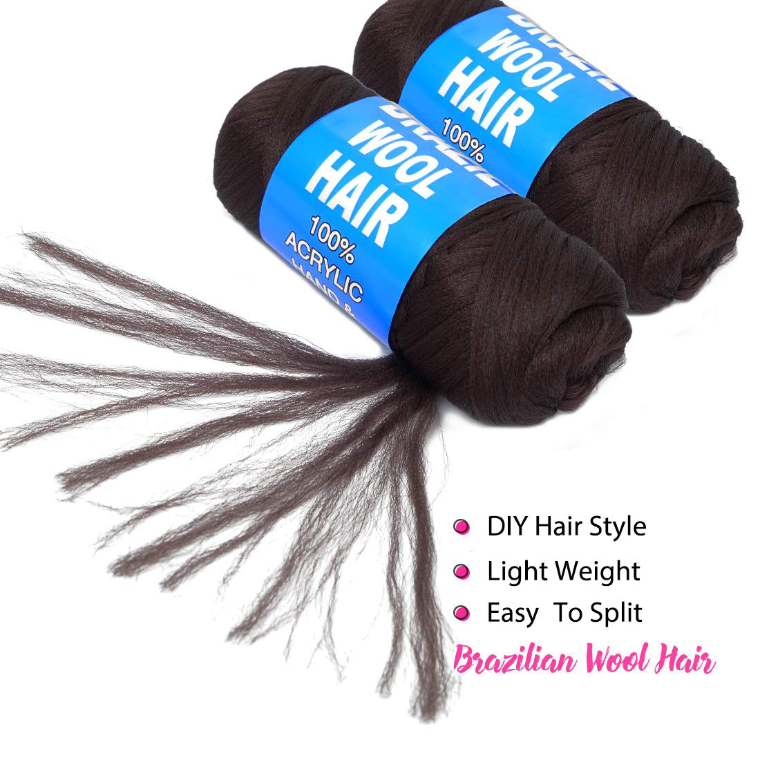 Synthetic Brazilian Wool Hair Extension Women African Low Temperature Senegalese