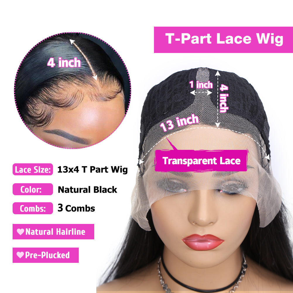 Body Wave Lace Front Human Hair Wig Black Women Pre Plucked Brazilian Middle New