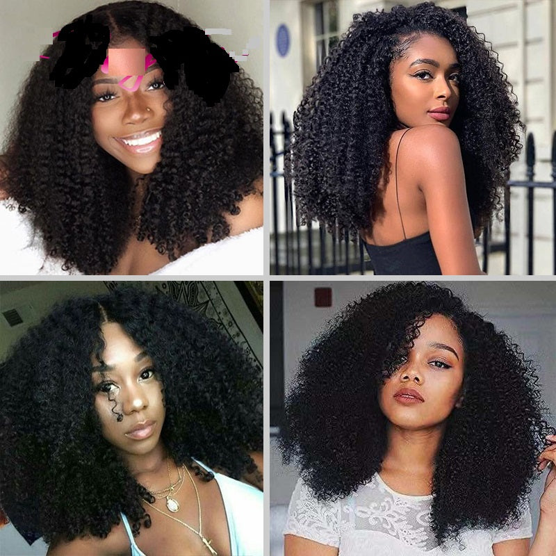 Curly Wig Human Hair Mongolian Wigs 4x4 Swiss Lace Closure Women peruque New